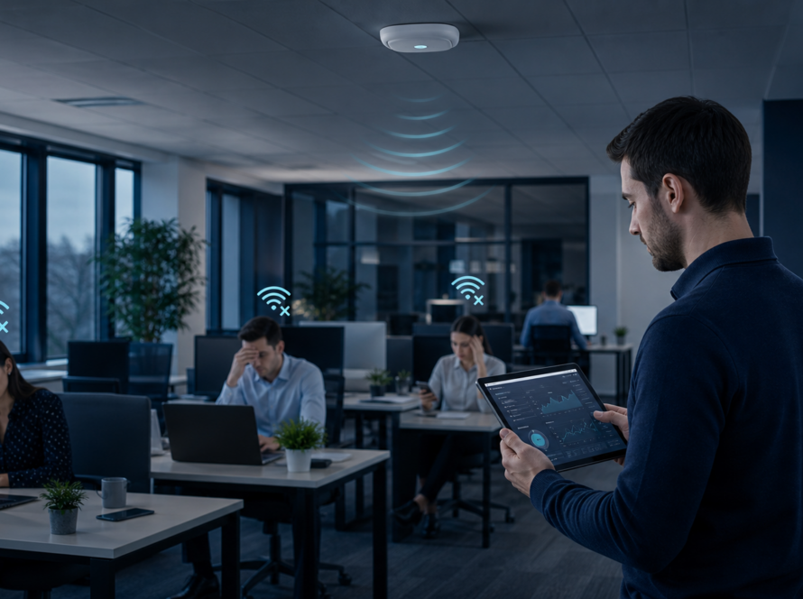 Office team experiencing intermittent business Wi-Fi problems