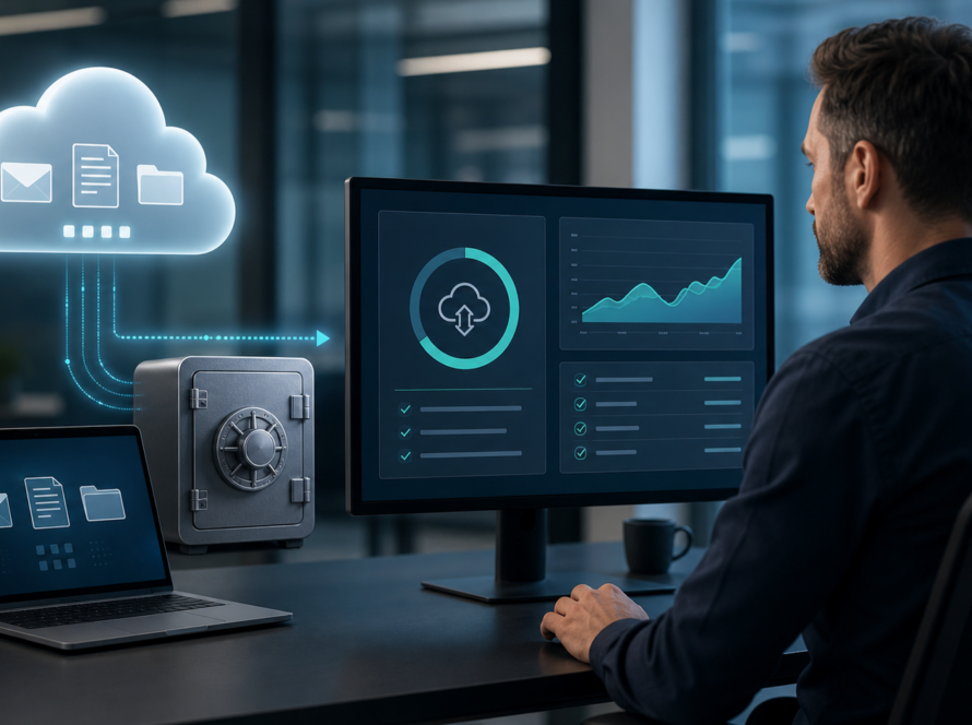Microsoft 365 business data protected by a cloud backup