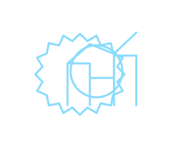 Connected factory and gear illustration representing IT support for manufacturing companies