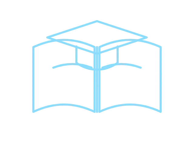 Connected book and graduation-cap illustration representing IT support for schools